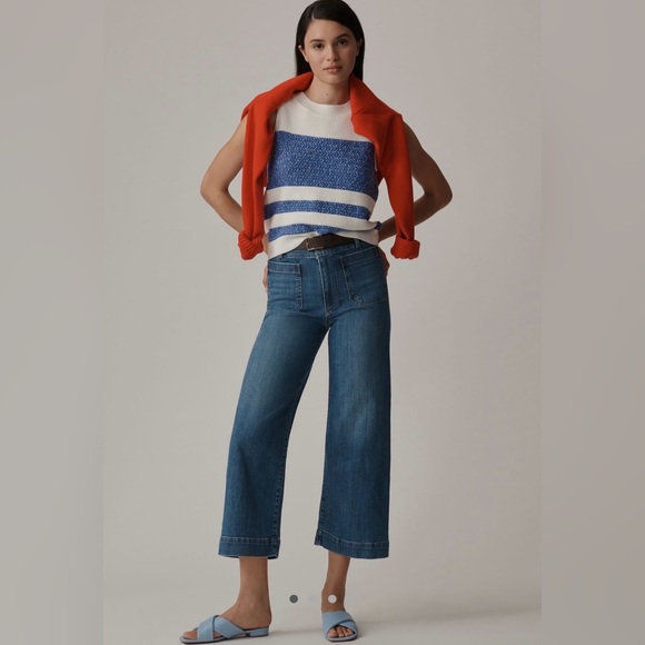 Anthropologie Maeve The Colette Crop High-Rise Wide-Leg Jeans Women’s 27 - Picture 4 of 8